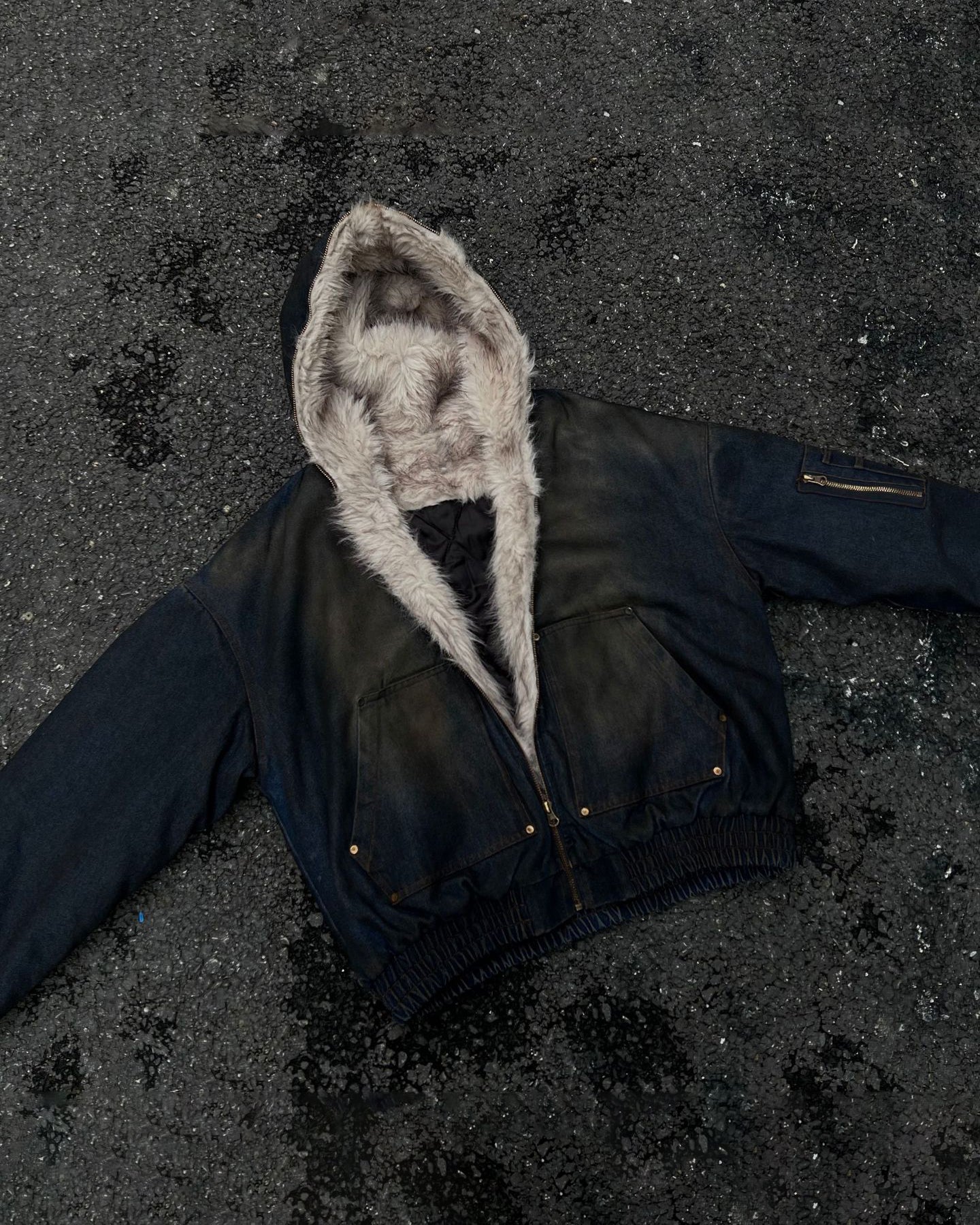 Vintage Distressed Hooded Jacket