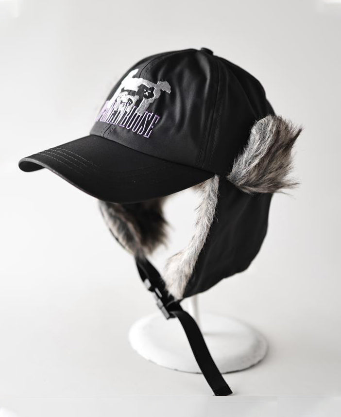 Puppy Embroidery Plush Dual-Wear Couple Cap
