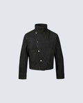 Cool Rugged Dual-Wear Raw Denim Jacket