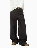 Black Raw Denim Baggy Jeans