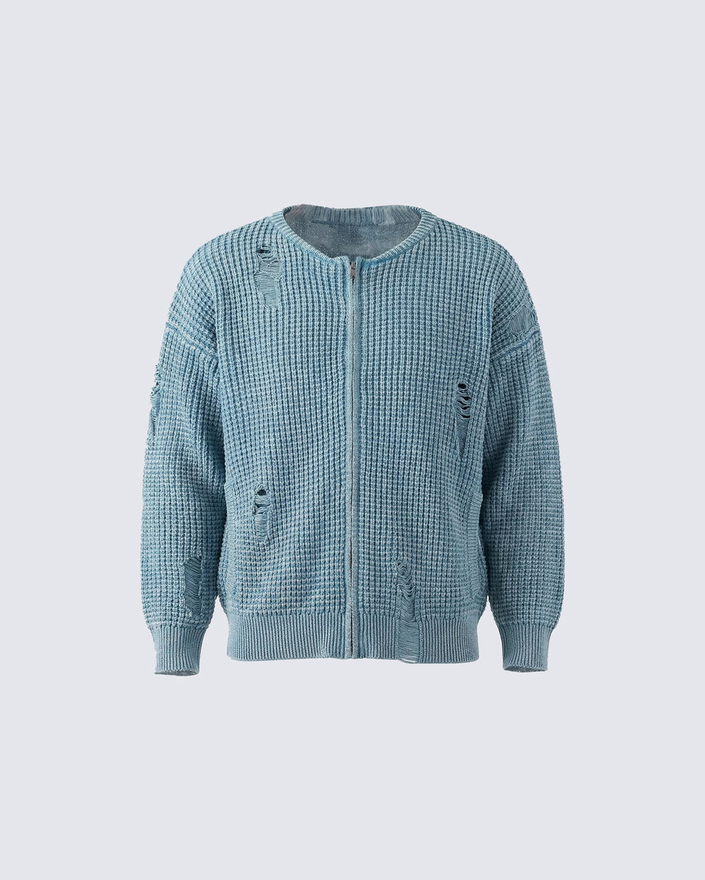 Vintage Distressed Zip Knit