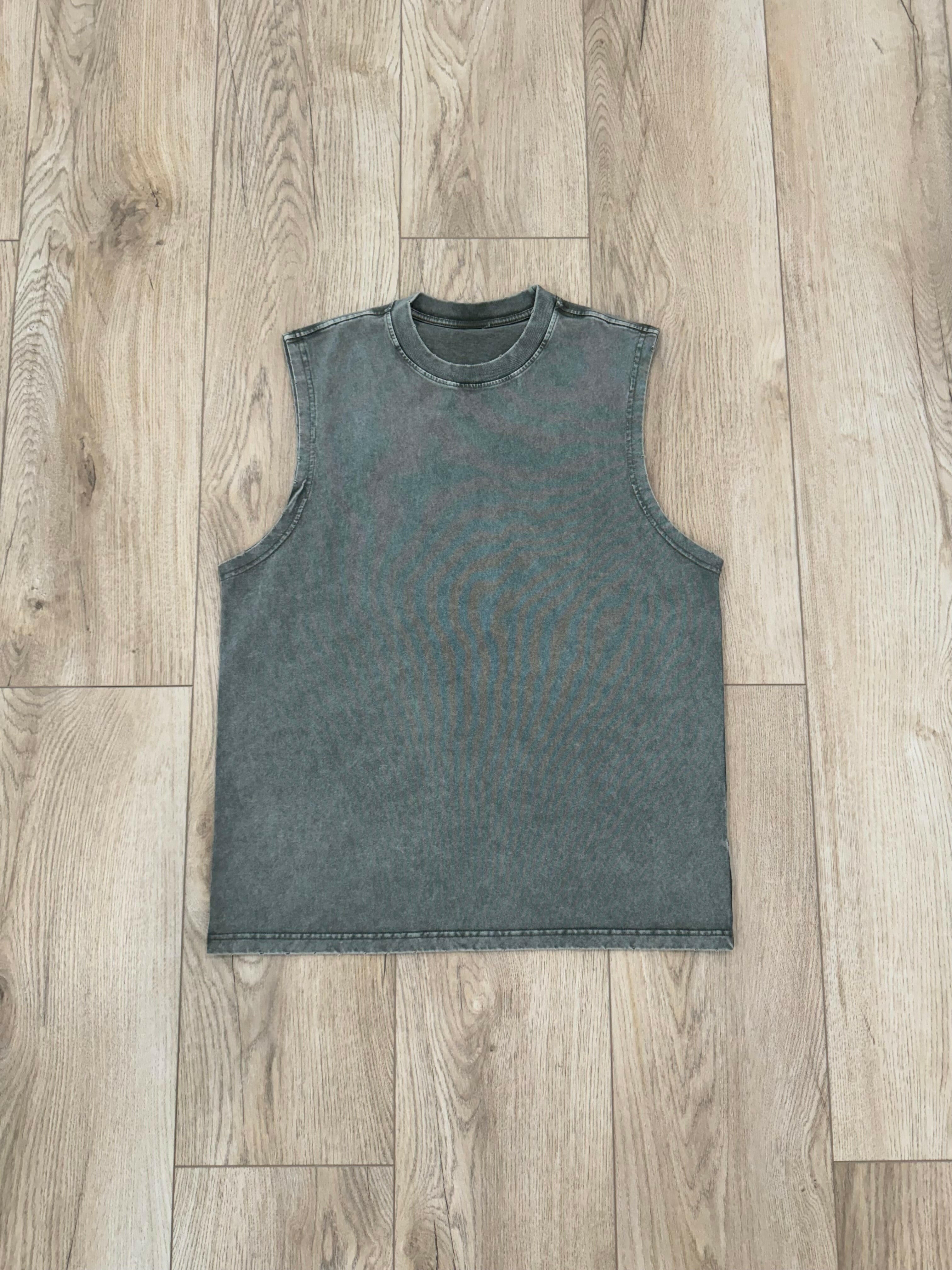 Faded Green Cut Off T-Shirt