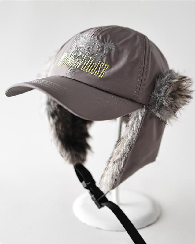 Puppy Embroidery Plush Dual-Wear Couple Cap