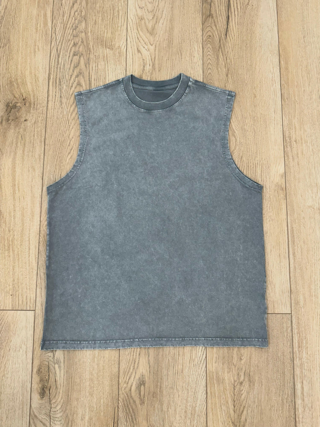 Faded Gray Cut Off T-Shirt