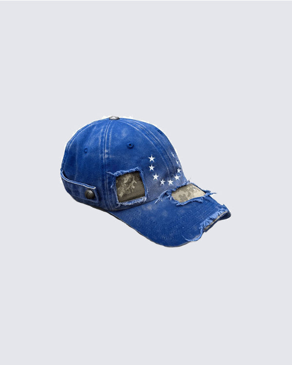 Distressed Washed Denim Baseball Cap