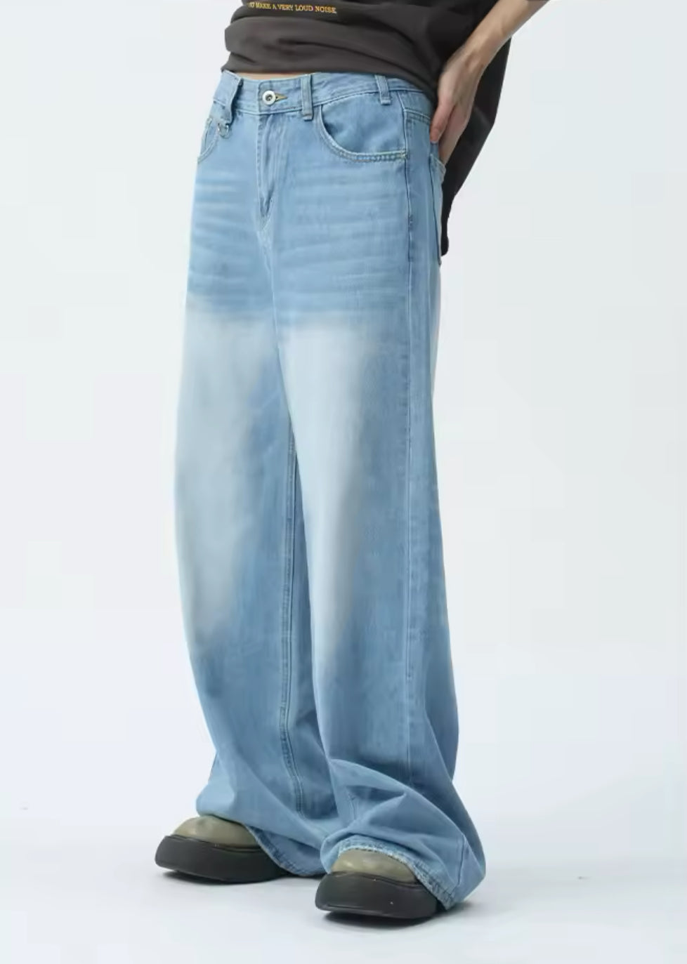 Faded Light Blue Baggy Jeans
