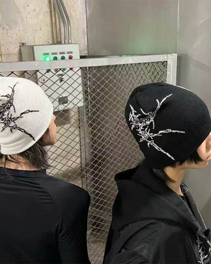 Dark Gothic Skeleton Letter Beanie