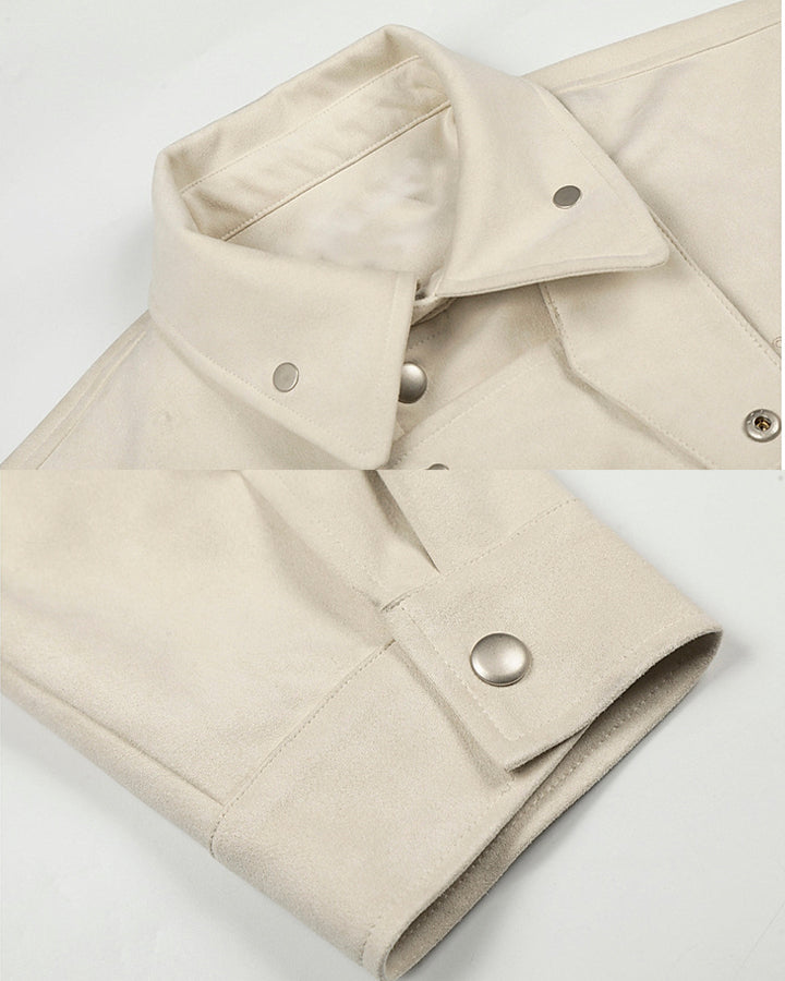 Stand Collar Buckle Embroidered Jacket