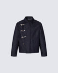 New Vintage Denim Jacket with Airplane Buckles