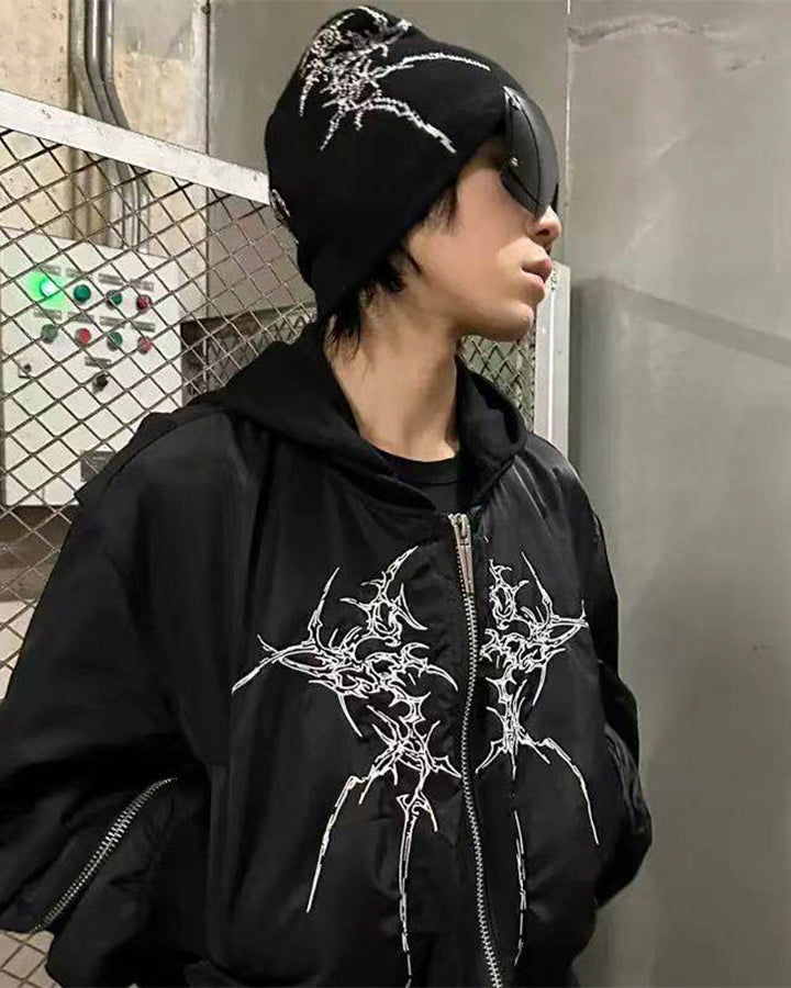Dark Gothic Skeleton Letter Beanie