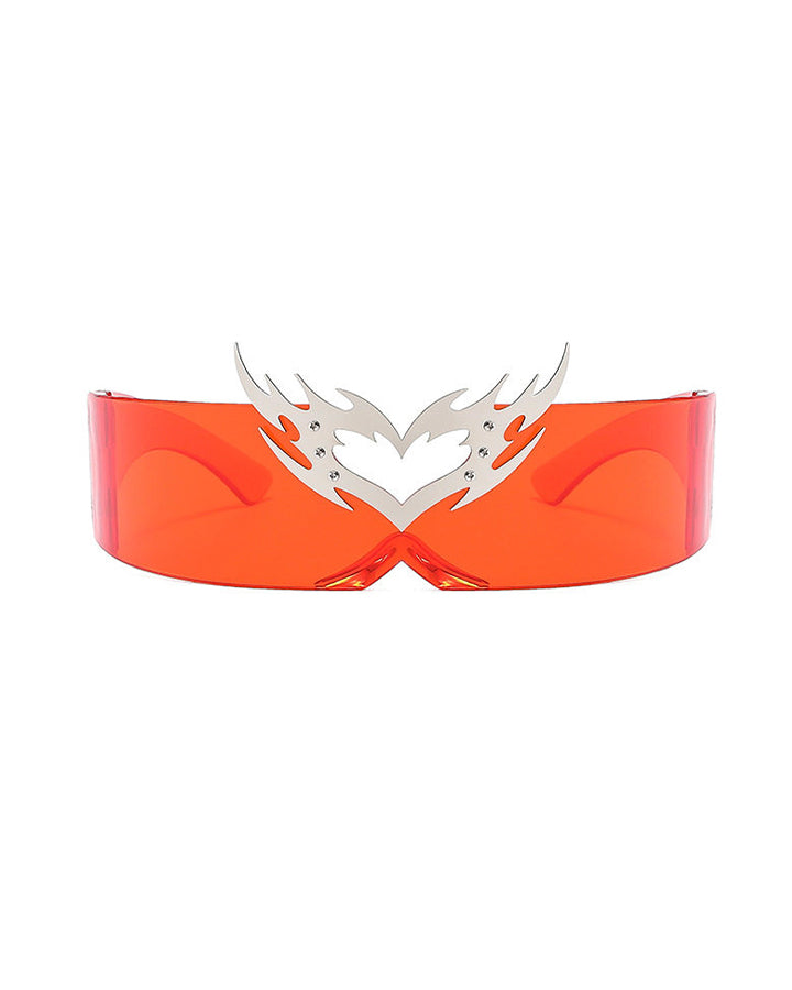 New Flame Heart Resin Sunglasses