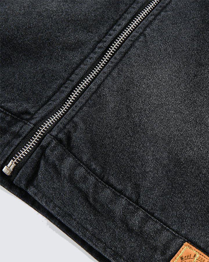 Angel Graphic Embroidered Vintage Washed Jacket