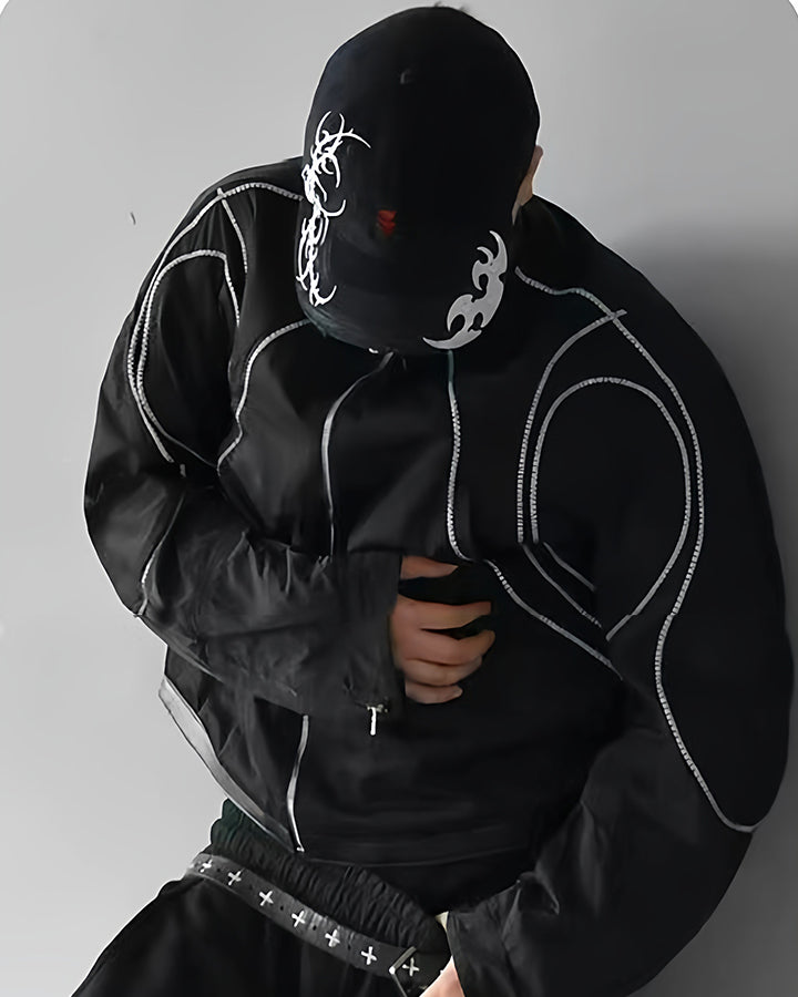 Gothic Skull Embroidered Distressed Baseball Cap