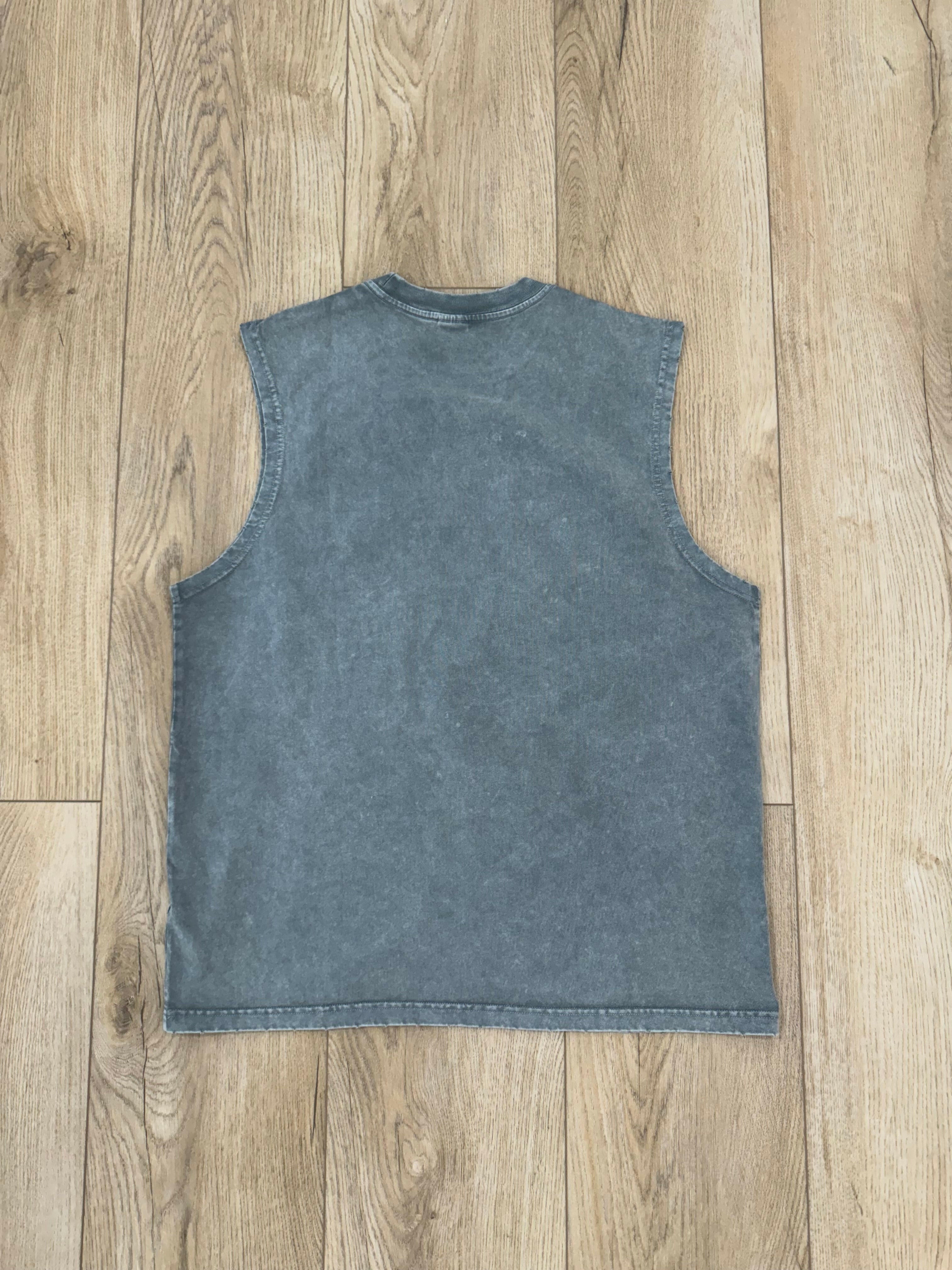 Faded Gray Cut Off T-Shirt