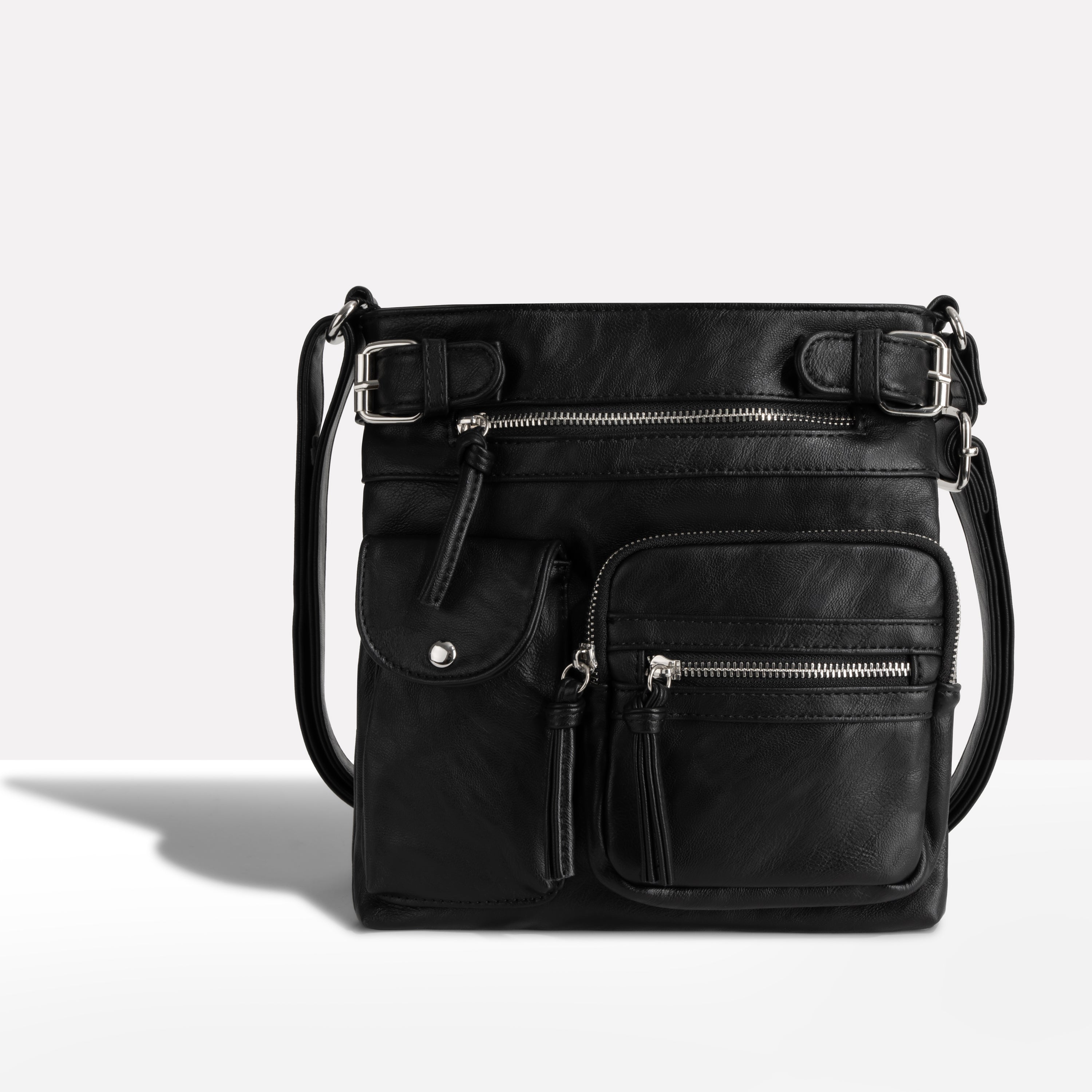 Women's Multi-Pocket Leather Shoulder Bag