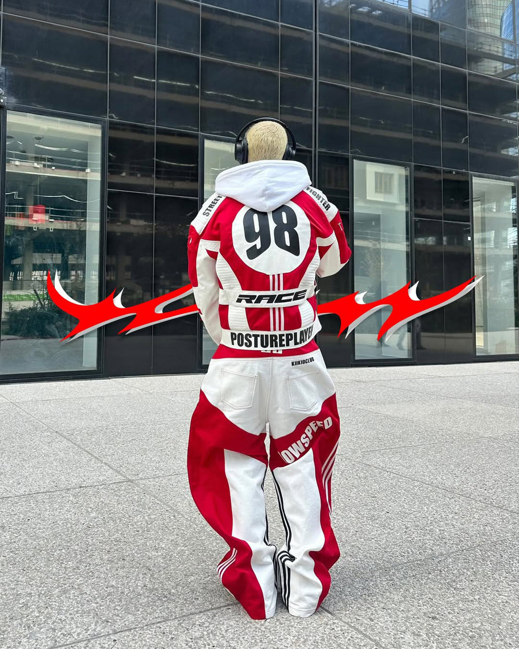 Racing Style Graphic Oversized Jacket
