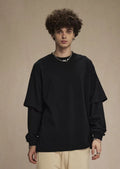 Black Double Layered Long Sleeve Shirt