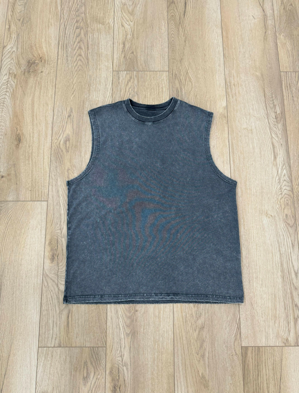 Faded Charcoal Gray Cut Off T-Shirt