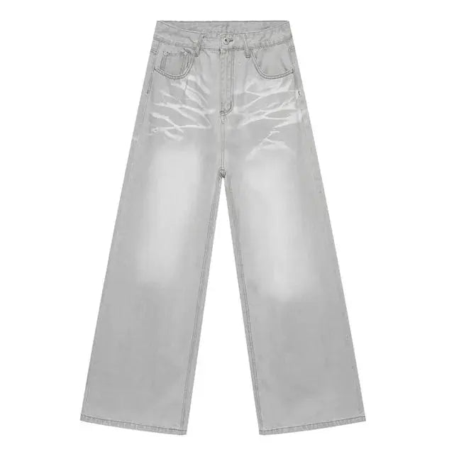 Faded Light Gray Baggy Jeans