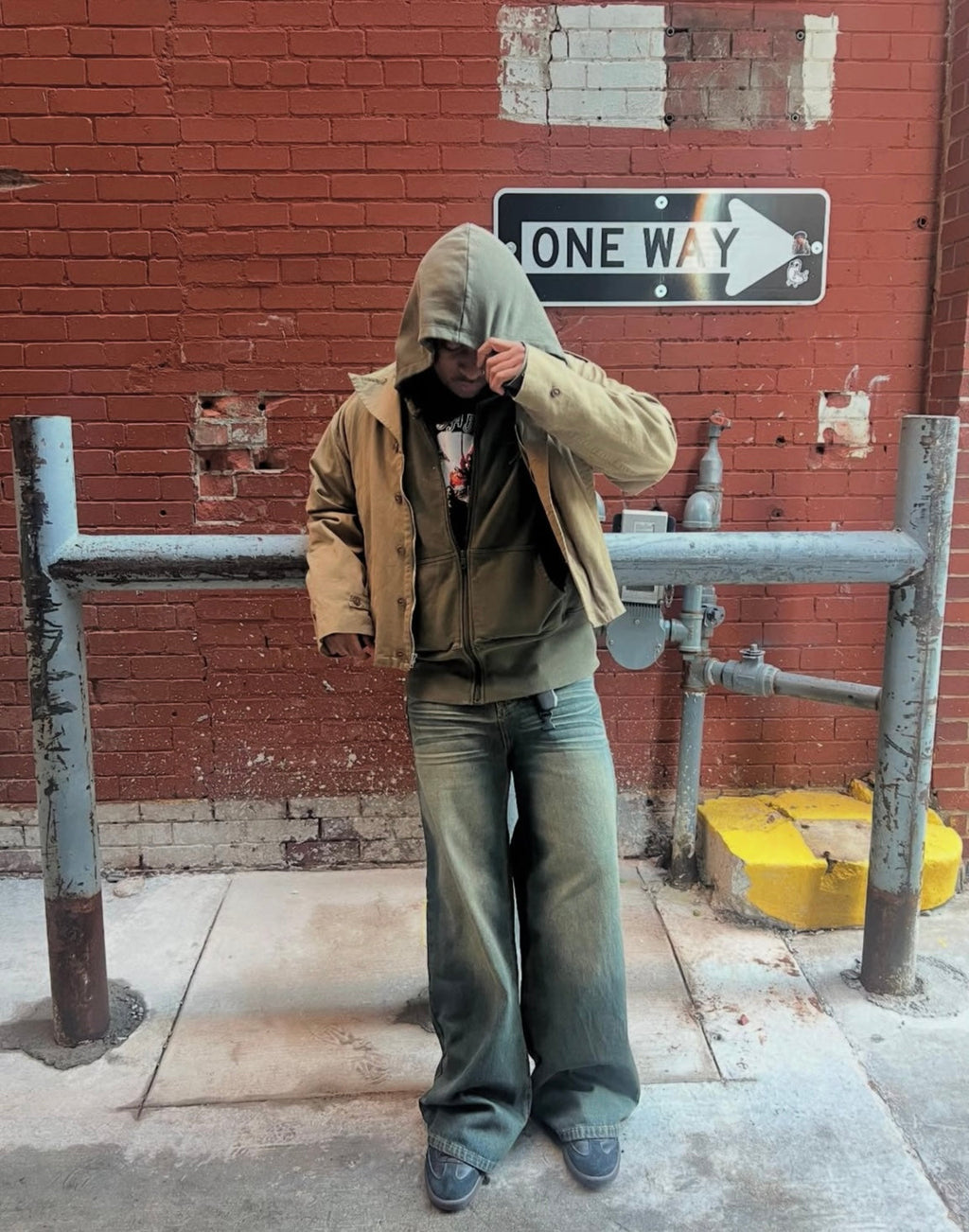 Green Desert Wash Baggy Jeans