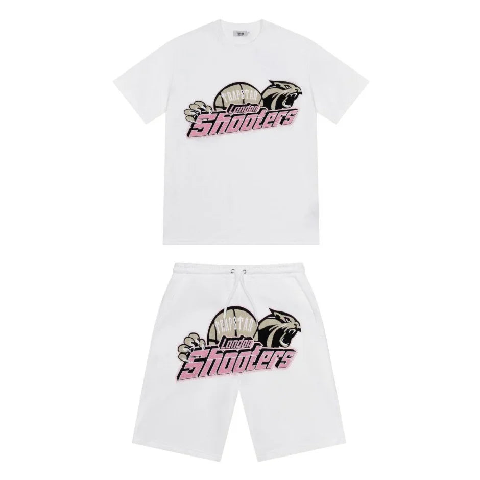 Trapstar Shooters Chenille T-Shirt - White/Pink