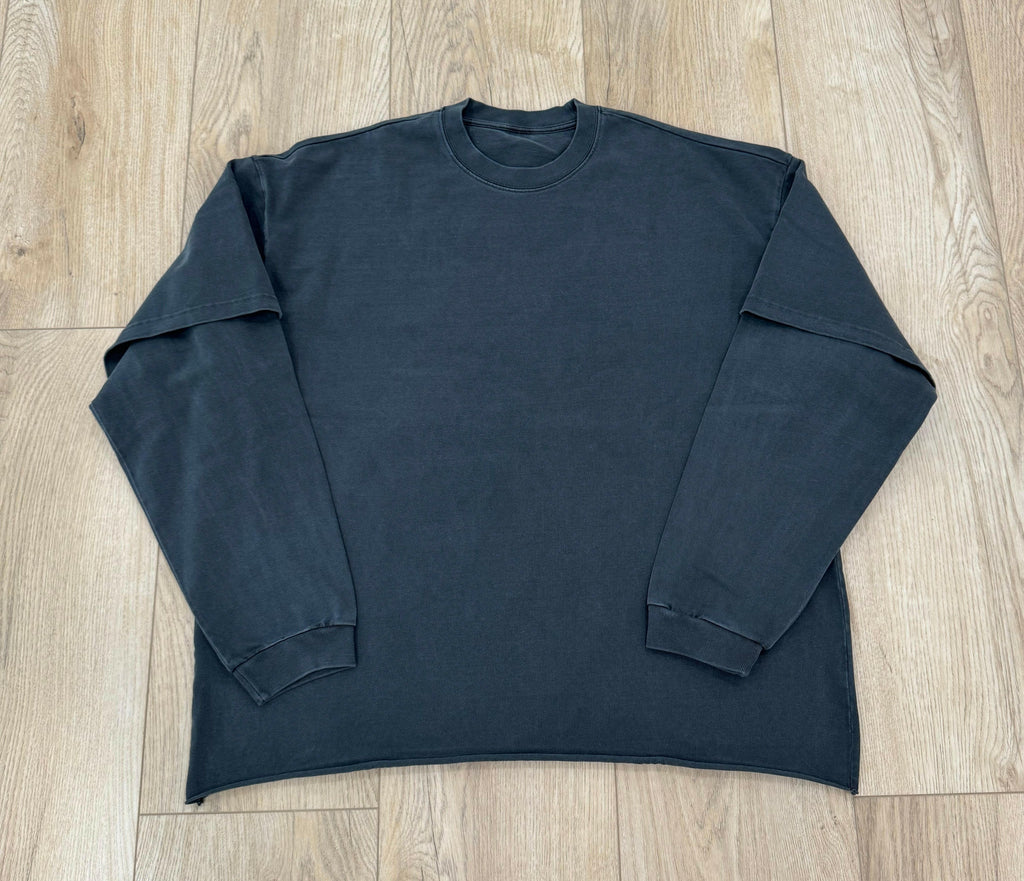 Dark Gray Double Layered Long Sleeve Shirt