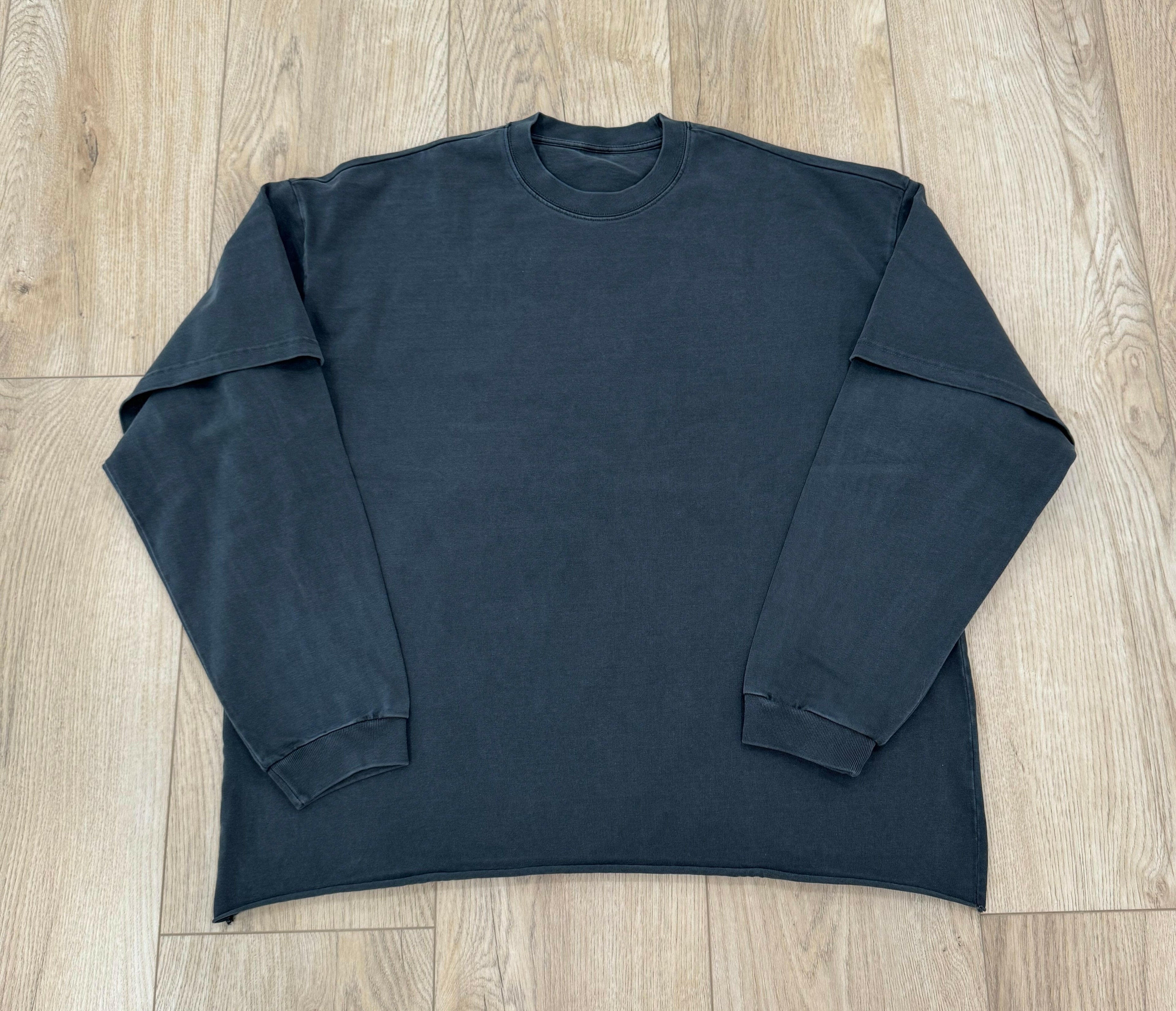 Dark Gray Double Layered Long Sleeve Shirt