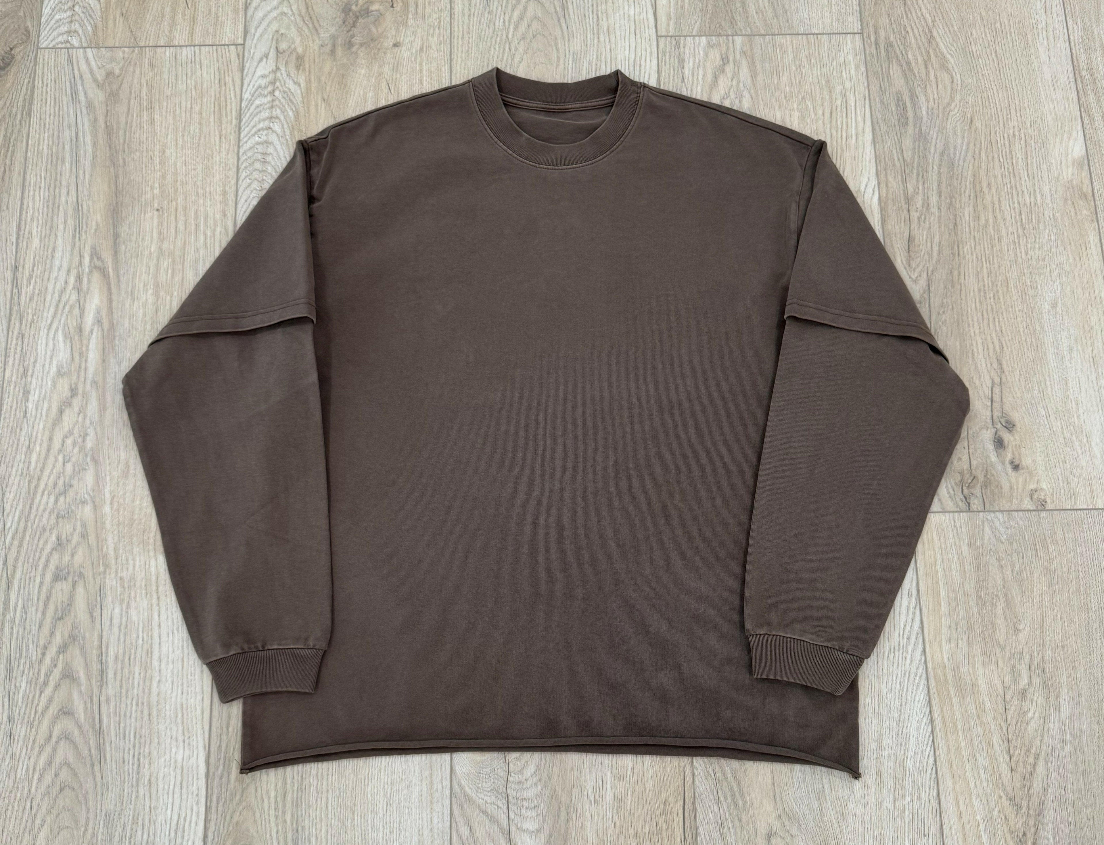 Brown Double Layered Long Sleeve Shirt