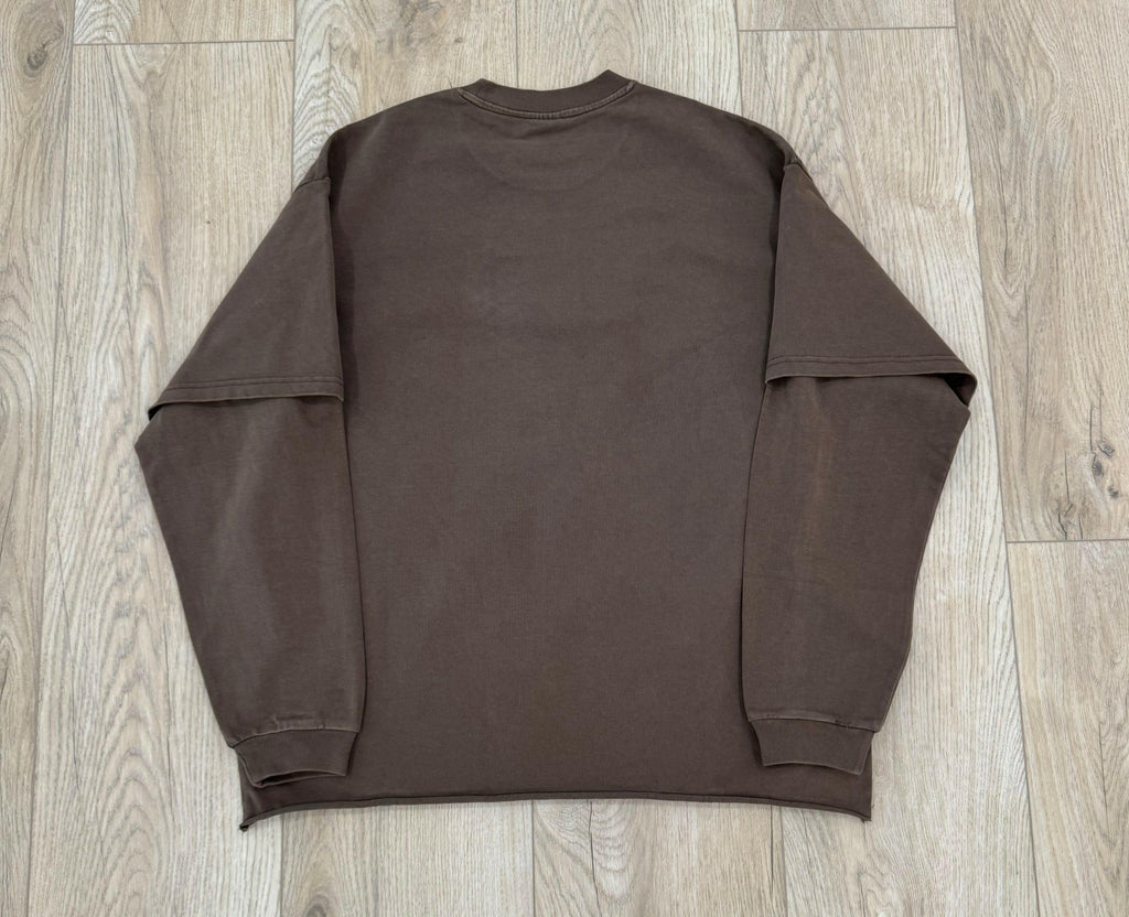 Brown Double Layered Long Sleeve Shirt