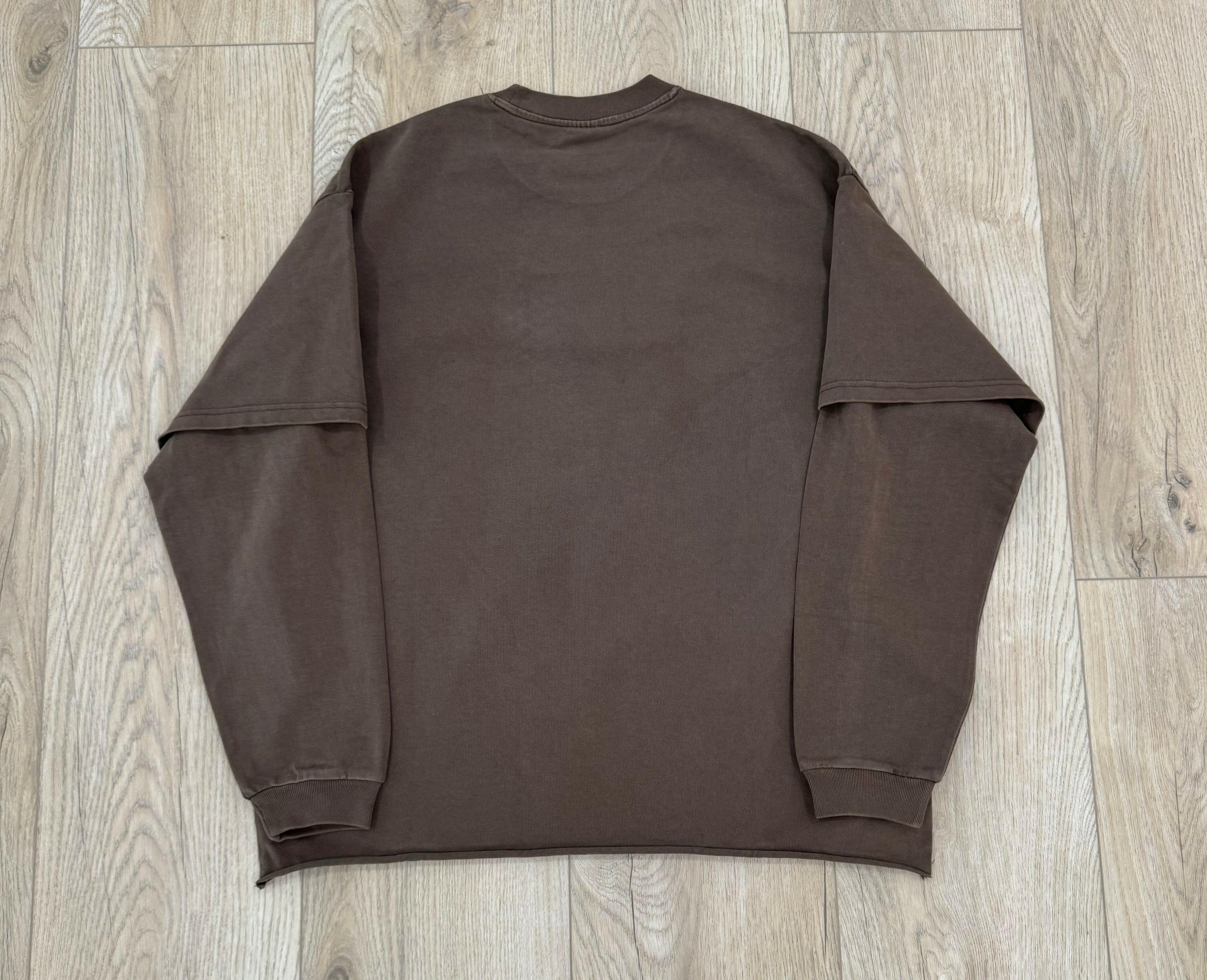 Brown Double Layered Long Sleeve Shirt