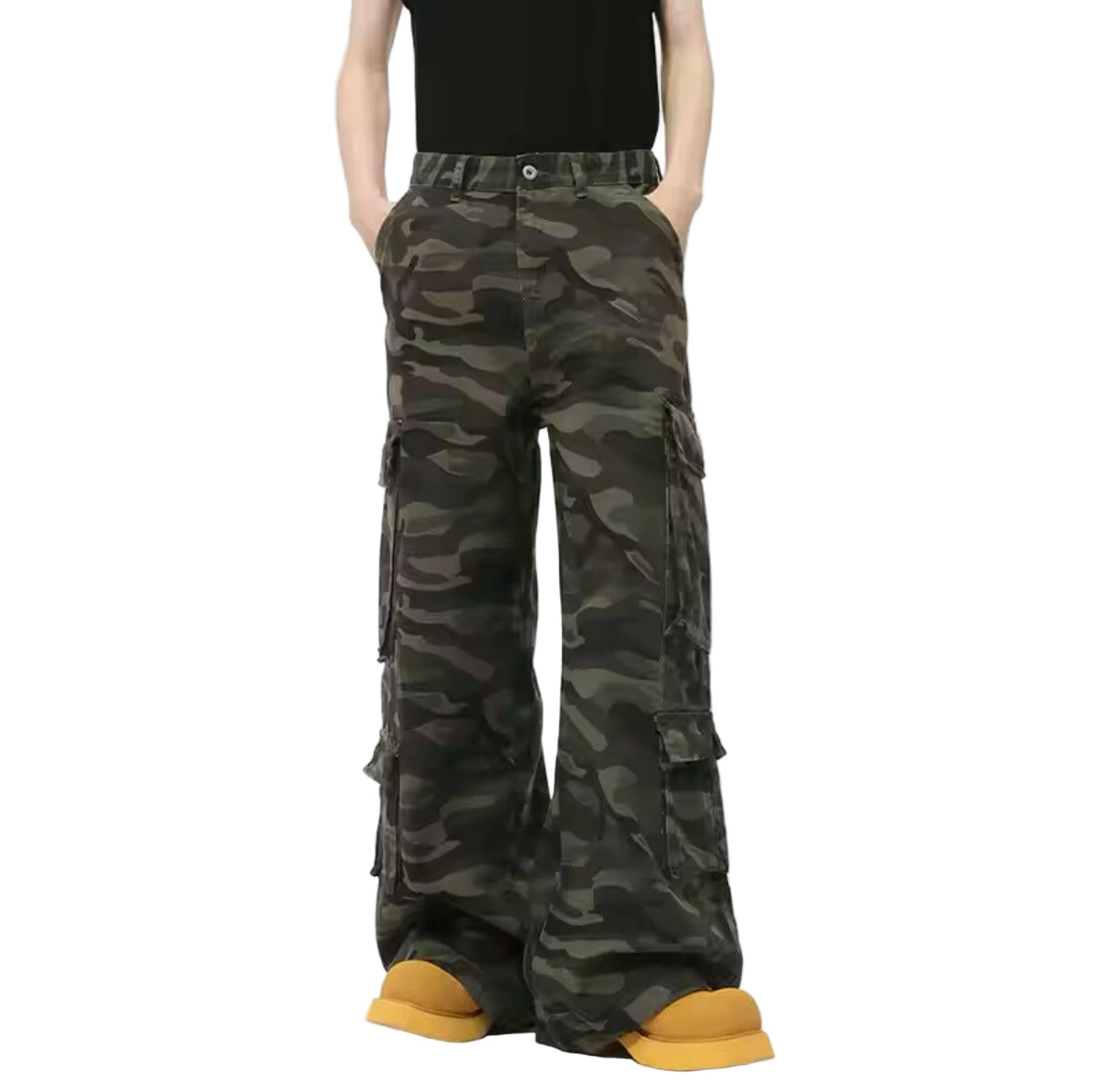 Dark Camo Baggy Cargo Pants