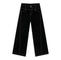 Black Reverse Stitch Baggy Jeans