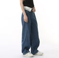Blue Foldover Baggy Jeans