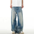 Faded Blue Button Fly Baggy Jeans