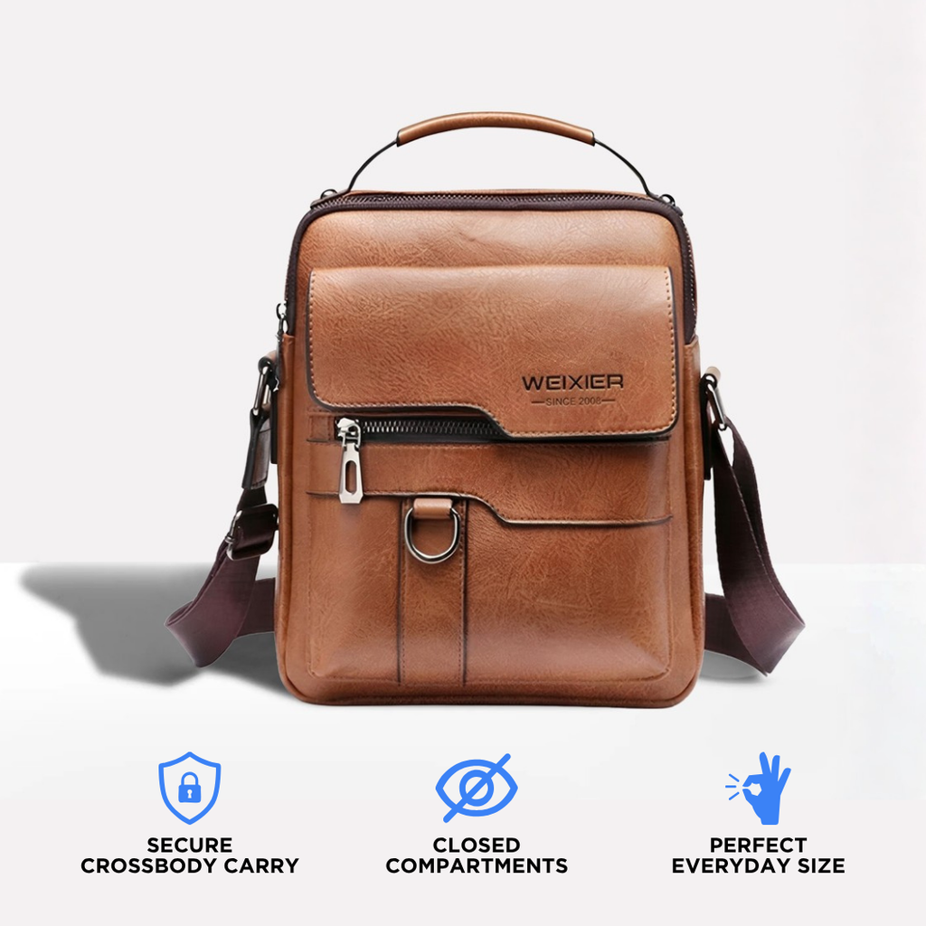 Anti-Theft Leather Sling Bag