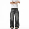Faded Black Button Fly Baggy Jeans