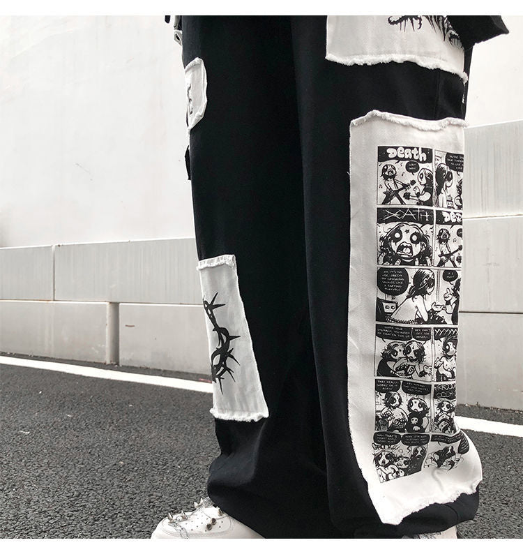 Patchwork Techwear Pants Japanese