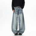 Light Blue Whiskered Baggy Jeans