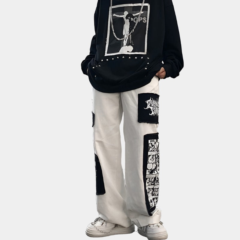 Patchwork Techwear Pants Japanese