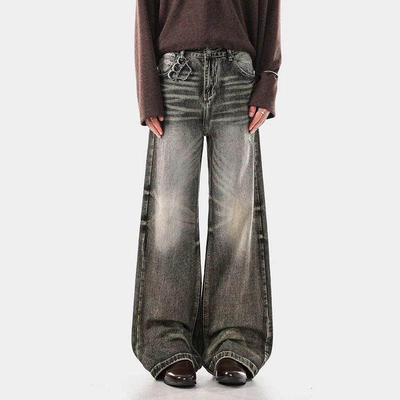 Vintage Gray Boot-Cut Jeans
