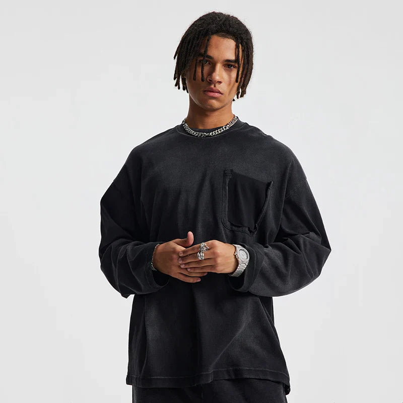Fake Pocket Long Sleeve Shirt