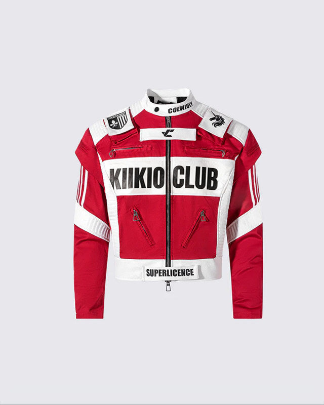 Racing Style Graphic Oversized Jacket