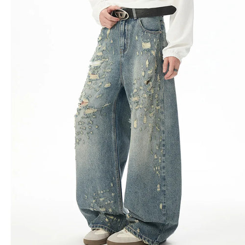 Blue Distressed Baggy Jeans