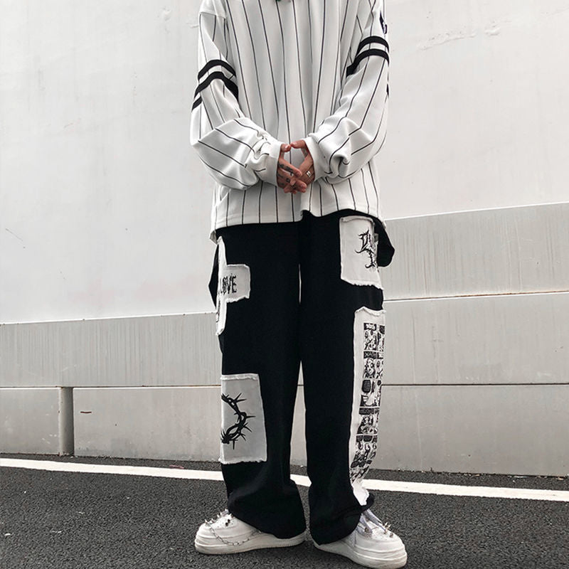 Patchwork Techwear Pants Japanese