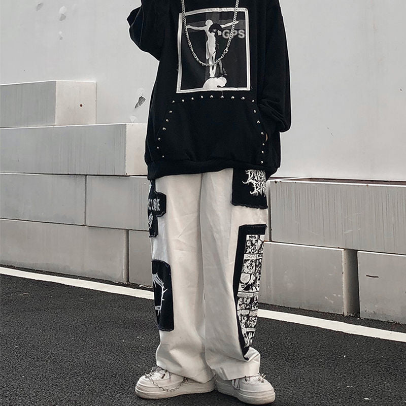 Patchwork Techwear Pants Japanese