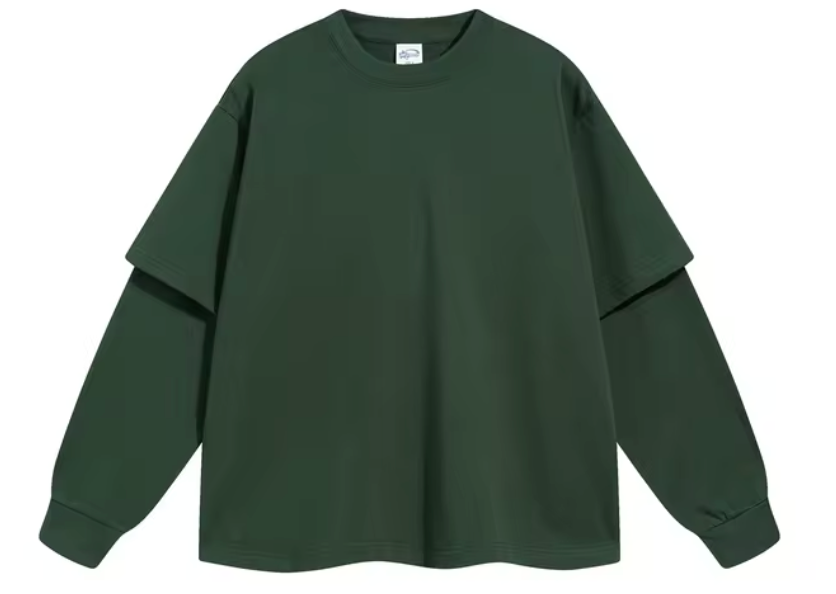 Army Green Double Layered Long Sleeve Shirt