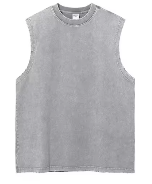 Faded Gray Cut Off T-Shirt