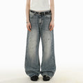 Blue-Gray Paint Splatter Gray Baggy Jeans