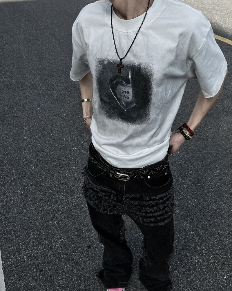 Techwear Vintage Distressed Graphic T-Shirt