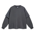 Dark Gray Double Layered Long Sleeve Shirt